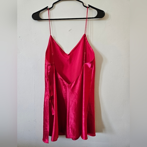 Lasenza lingerie red size medium w/ slit * tie ribbon intimate silk LA SENZA top - Picture 3 of 8